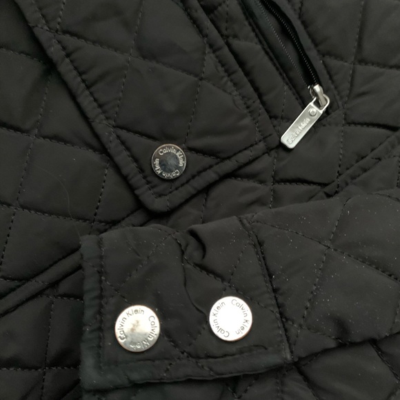 CALVIN KLEIN BLACK QUILTED RAINCOAT! - Picture 3 of 6